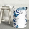 thumbnail image 5 of Goofa Blue Flying Butterflies Printed Circular Hamper,Laundry Basket with Handles,Storage Baskets Foldable,Large Capacity Laundry Hamper-Medium, 5 of 8