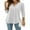 Solid Color, variant on ESASSALY Women 3/4 Sleeve V-Neck Blouses Button-down ShirtsTops Spring Loose Casual Shirts Streetwear