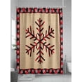 thumbnail image 5 of Christmas Snowflake Shower Curtain Set ，Waterproof Fabric Shower Curtains Retro Red and Black Buffalo Plaid Shower Curtains for Bathroom,Bathroom Decor 36"x72", 5 of 6