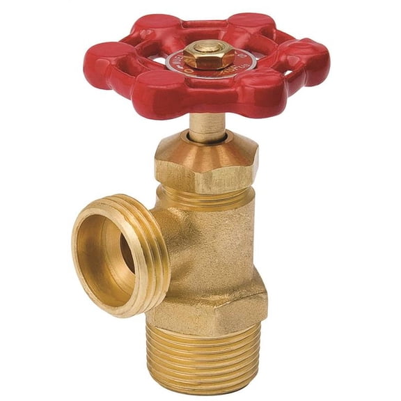 B & K ProLine Series 102-003 Boiler Drain Valve, 1/2 in Connection, MPT x Hose, 125 psi Pressure, Brass Body