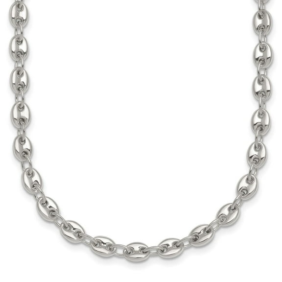 Sterling Silver Polished 4.8mm Puffed Mariner/Anchor Link 18 Inch Necklace