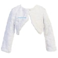 thumbnail image 1 of Little Baby Girls Faux Fur Pearl Button Flower Girl Bolero Jacket Cover White XL (SC3K8), 1 of 1