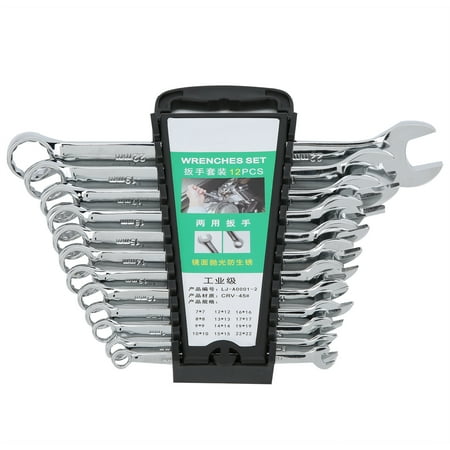 

Ratchet Wrench Set Metric Wrench Set Professional Slimline Mechanic Cr-V Steel Wrench With Organizational Stand Manual Wrench Tool Kit for Home Bike Car Repair