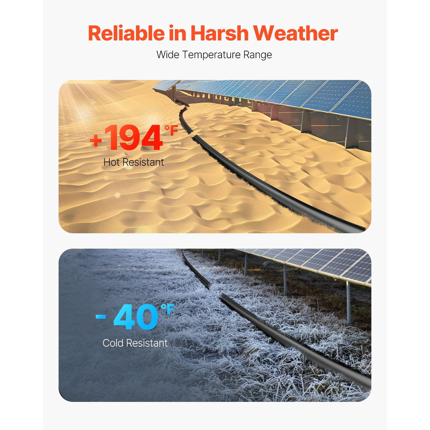 50FT Solar Panel Extension Cable 10AWG, TUV Certified, IP67 Waterproof, MC4 Connectors, XLPE Insulation for RV Boat Home Solar System