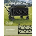 thumbnail image 3 of Small Collapsible Wagon with 400 lb Dynamic Weight Capacity, Foldable Wagon Cart, Folding Camp Cart with Wheels, for Outdoor, Yard, 90 L, Ink Black UGFW909B01, 3 of 7