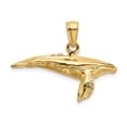 thumbnail image 2 of Auriga Fine Jewelry 14K Yellow Gold 3-D w/ Textured Underside Humpback Whale Charm for Women (L - 11.15 mm, W - 27.1 mm), 2 of 6