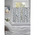 thumbnail image 4 of Tier Curtains 45 Inches Long, Boho Leaf Window Treatment Curtain Drapes, Teal Green Spring Farmhouse Pastoral Tribal Small Curtain Drapes for Bathroom Laundry Room, 27.5"x45", 2 Panels, 4 of 7