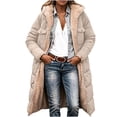 thumbnail image 2 of IUYRTFE Women's Reversible Long Fleece Lined Puffer Coat Two Sided Hooded Winter Jacket with Pockets for Cold Weather, 2 of 9