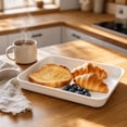 thumbnail image 4 of Plastic Serving Tray, Melamine Tray, Outdoor Serving Tray, -Safe Vanity Tray, 15X11X1.5 Inch 1-Pack White Shallow Rectangular Tray with Included 1Pc Storage Pouch, Microwavable, 4 of 9