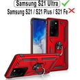 thumbnail image 7 of Compatible with S21 Ultra 5G Case, Extreme Protection Military Armor Dual Layer Protective Cover with 360 Degree Swivel Ring Kickstand Red, 7 of 7