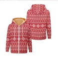 thumbnail image 3 of Winter Long Padded Women's Hoodie Snowflake Pattern Print Zipper Jacket sizes XS-6XL, 3 of 7