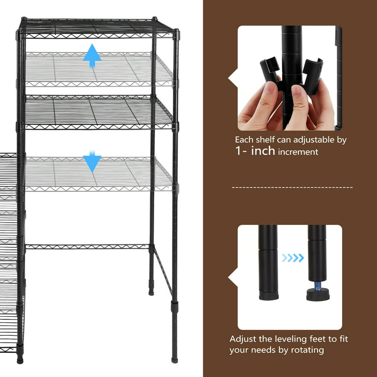 23 x 13 x 32 Metal Storage Shelves, SEGMART Heavy Duty 3-Tier Wire  Storage Shelf for Kitchen, Sturdy Bakers Rack for Living Room, Office,  Garage, Outdoor Grill Area, Patio, Backyard, Q0557 