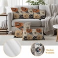 thumbnail image 6 of Burnt Orange Grey Black Flower Outdoor Waterproof Pillow Covers, Spring Floral Botanical Decorative Square Throw Pillowcase Sofa Cushion Sham for Patio/Couch/Chair, 18"x18" 2 Pack, 6 of 8