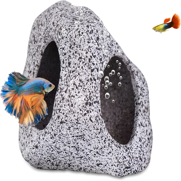 ACDANC Aquarium Decorations Cave Fish Tank Accessories Rock Decor for Shrimp Cichlid Hiding Breeding Small Fish Bowl Hide Decoration Hideout Stones House(Medium)