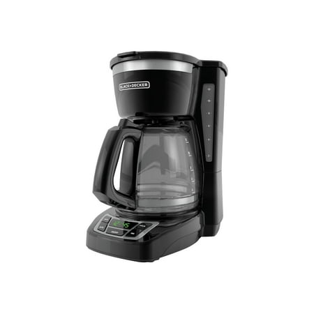 BLACK+DECKER 12-Cup Digital Coffee Maker  Programmable  Washable Basket Filter  Sneak-A-Cup  Auto Brew  Water Window  Keep Hot Plate  Black