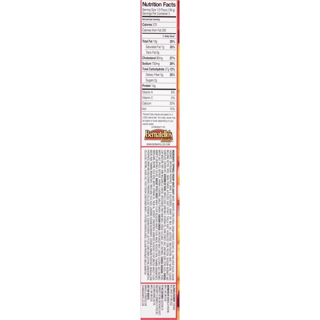 Bellatoria Sunday Brunch Sausage Scramble Pizza 14 oz