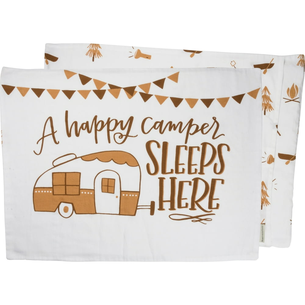 A Happy Camper Sleeps Here Single Pillow Case Standard Size Walmart