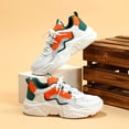 thumbnail image 4 of Sneakers for Women Trendy Color Block Breathable Mesh Running Shoes Casual Lace up Platform Athletic Tennis Shoes Orange Size 9.5, 4 of 7