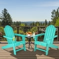 thumbnail image 6 of Patiojoy Adirondack Chair Outdoor with Cup Holde Weather Resistant Lounger Chair for Backyard Garden Patio and Deck Turquoise, 6 of 8