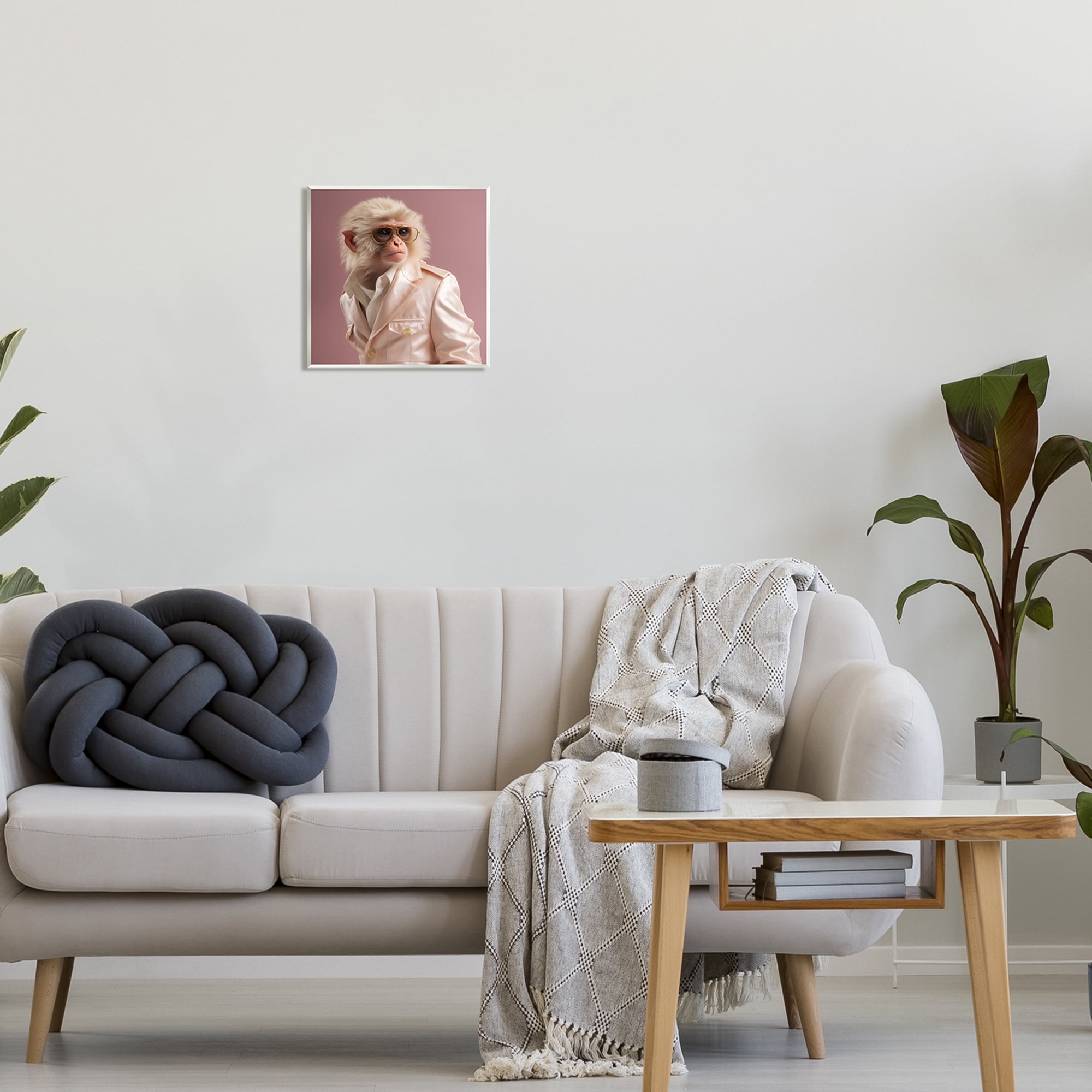 Stupell Industries Fashionable Monkey Portrait Animals & Insects Painting Unframed Art Print Wall Art, 12 x 12