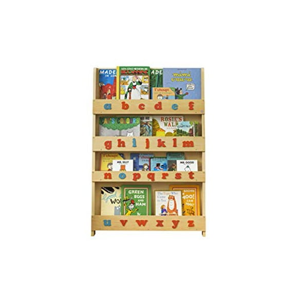 Tidy Books Bibliothèque Montessori (0-10 Ans) Bibliothèque pour Enfants avec Alphabet Montessori, Bibliothèque Murale pour Enfants, Vitrine de Livre, 45,3 x 30,3 x 2,8 Po, Écologique, Fait à la Main, l'Original depuis 2004.