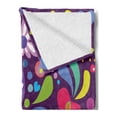 thumbnail image 2 of Love Soft Flannel Fleece Throw Blanket, Love Sixties Inspired Arrangement of Various Retro Elements Heart Feather Love, Cozy Plush for Indoor and Outdoor Use, 60" x 80", Multicolor, by Ambesonne, 2 of 5