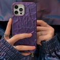 thumbnail image 5 of iPhone 12 Pro Max Glitter Case, Fashion Bling Glitter Purple Cute Soft Silicone Tin Foil 3D Pleats Women Girls Shockproof Soft Case Cover for iPhone 12 Pro Max, 5 of 8