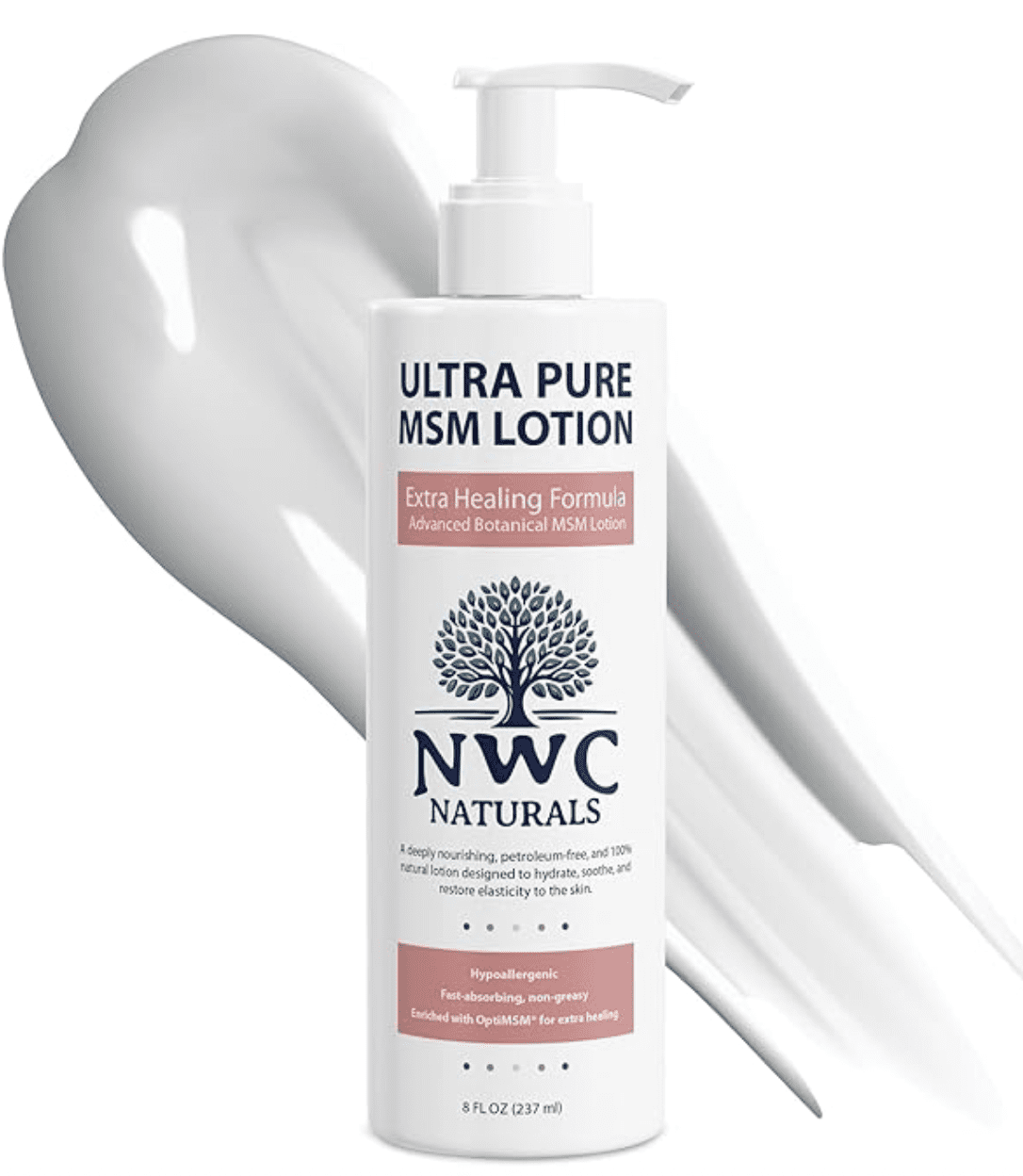 NWC Naturals UltraPure MSM Lotion All Natural Hypoallergenic ExtraHealing Nourishing Body Lotion 8 ounce