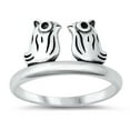thumbnail image 1 of Love Owls Oxidized Birds Ring .925 Sterling Silver Band Jewelry Female Male Unisex Size 6, 1 of 4