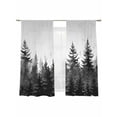 thumbnail image 2 of Sheer Curtains 72 Inches Long 2 Panels, Farmhouse Vintage Dark Gray Forest Bird Rod Pocket Curtain Voile Draperies, Watercolor Art Light Filtering Window Treatment for Living Room Kitchen Bedroom, 2 of 8