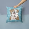thumbnail image 2 of Snowflake English Bulldog Fabric Decorative Pillow, 2 of 4