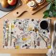 thumbnail image 2 of Farmhouse Flowers Placemats Set of 12 Vintage Pastoral Botanical Floral Place Mats Indoor Wipeable Table Mats Washable Cloth Dining Table Placemats for Kitchen Holiday Party Home Decor 13x19 Inch, 2 of 9