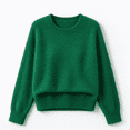 thumbnail image 6 of lcziwo Womens Merino Wool Sweaters Long Sleeve Warm Crewneck Solid Color Knitted Sweater Fall Winter Soft Causal Undershirts Green,XL, 6 of 7
