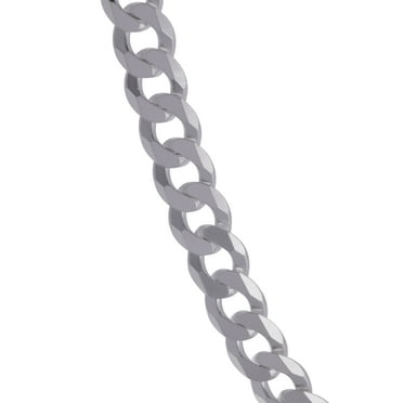 Brilliance Fine Jewelry Sterling Silver Flat Curb necklace 20inch, white color