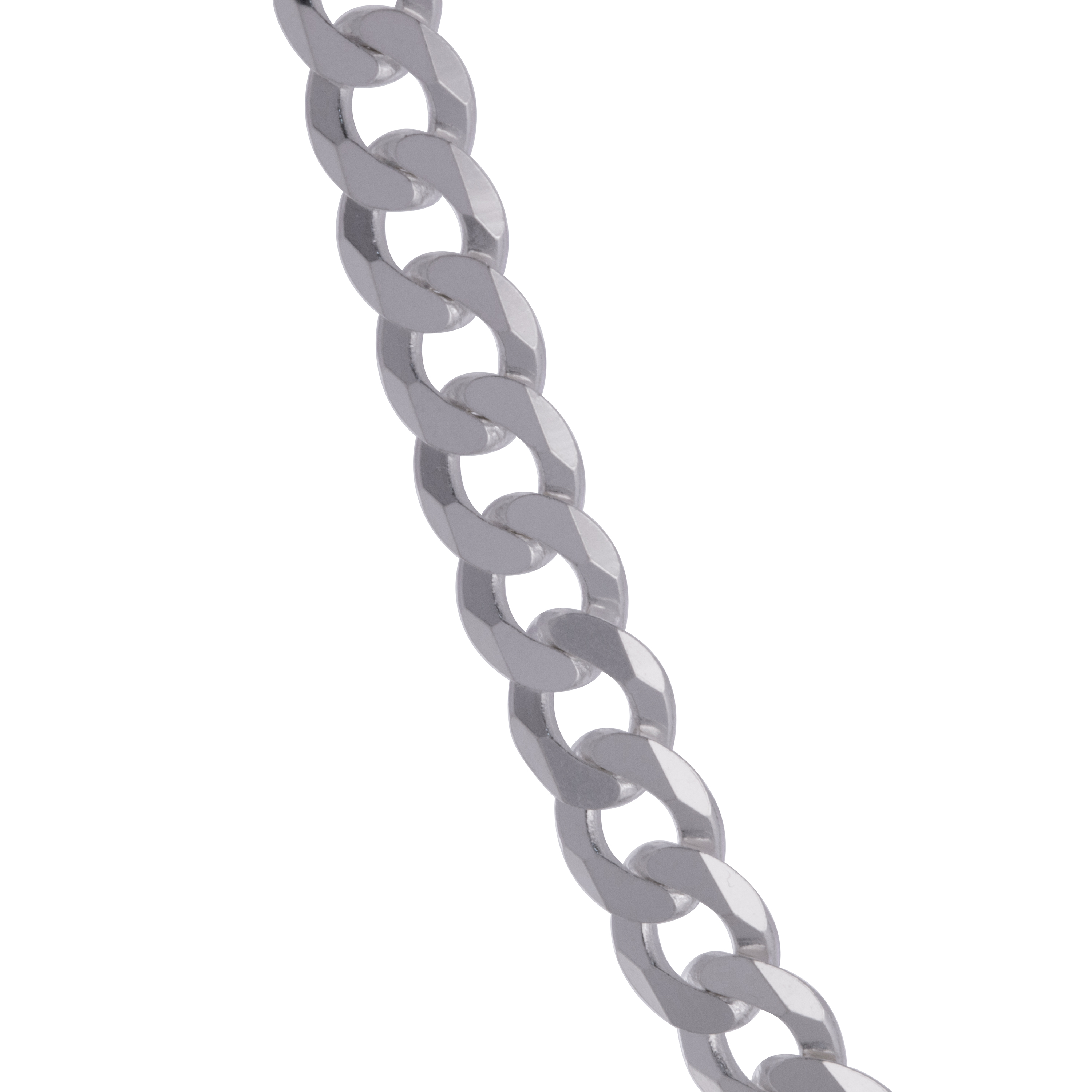Brilliance Fine Jewelry Sterling Silver Flat Curb Necklace 20 Inch White