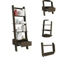 thumbnail image 3 of JERFIT 5-Tier Ladder Bookcase with Drawer, Freestanding Etagere Book Shelf with 5 Open Storage Shelves for Living Room, Bedroom, Office, Brown, 3 of 7