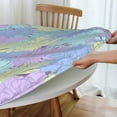 thumbnail image 4 of YFYANG Round Fitted Table Cloth, Waterproof Abstract Colorful Floral Textures Pattern Polyester Table Cover, Indoor Outdoor Decorative Tablecloths with Elastic Edge, 4 of 7
