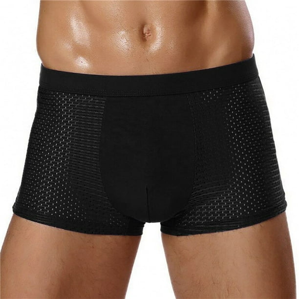 Bóxer de seda de hielo para hombre, ropa interior de malla, transpirable, deportiva, talla grande, 2023