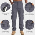 thumbnail image 5 of FEN AI Cotton Cargo Pants Men Stretch Pants Workwear Trousers Construction Pant w/10 Pockets, 5 of 10
