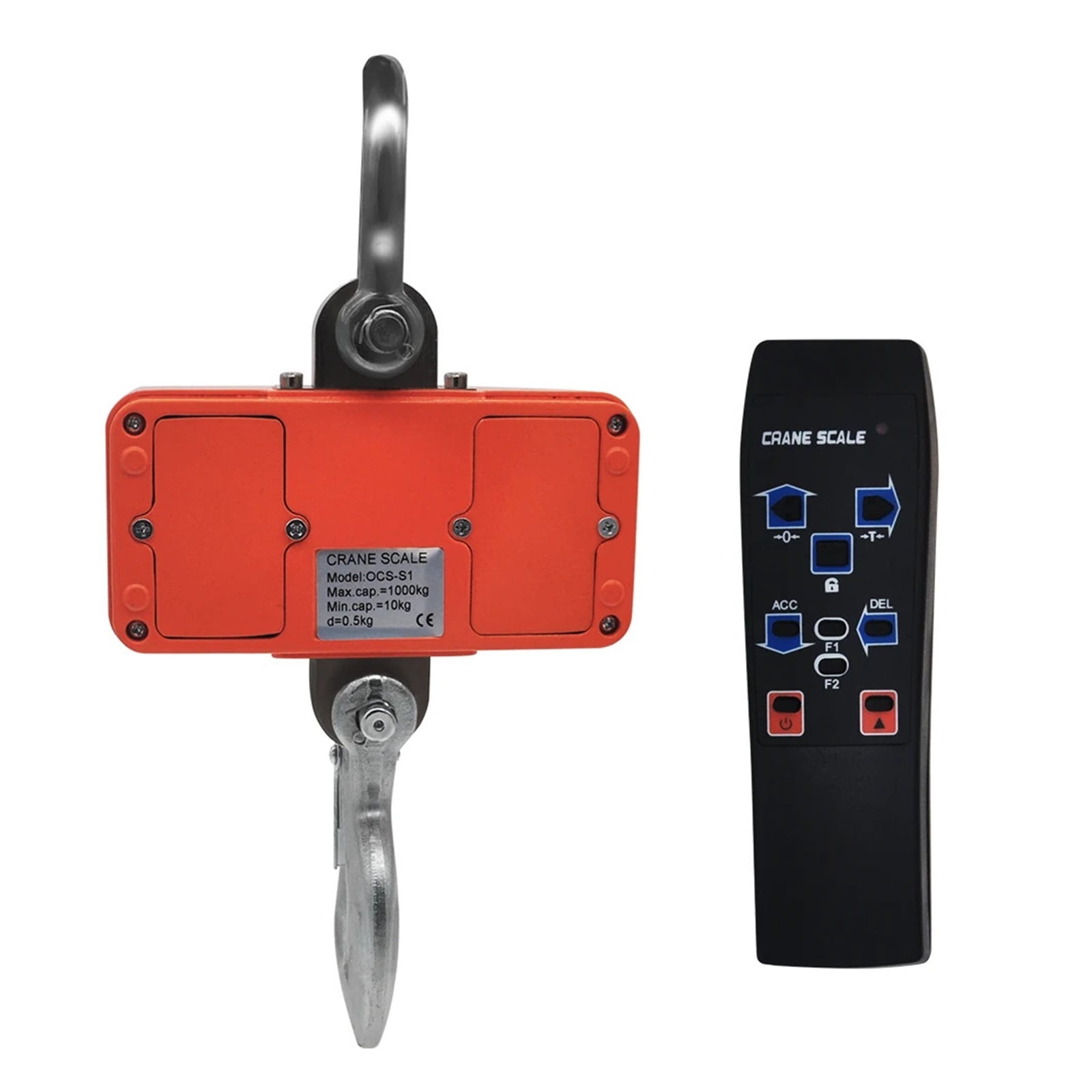 Crane Scale 1000KG 1Ton 2000lb OCS-S1 Digital Balance LCD High Accurate Industrial Heavy Duty Hanging Hook Hanging Scales ,Precise Weighing