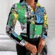 thumbnail image 1 of Pntutb Mujer Verano Moda Delgado Profesional Cuello en V Estampado Casual Manga completa tops Blusa Pntutb Pntutb-7523, 1 of 5