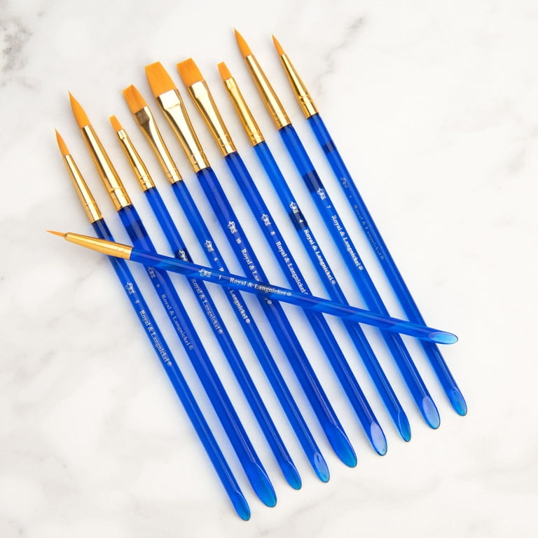 Blue Acrylic Paint Brush Set Round Pointed Artist Brushes - Temu
