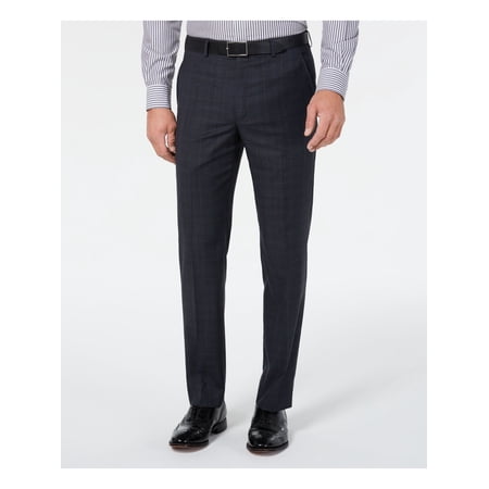 RALPH LAUREN Mens Gray Plaid Straight Fit Pants 34W/ 32L