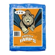 B-Air Grizzly Tarps 8 x 10 Feet Blue Multi Purpose Waterproof Poly Cover 5 Mil Thick 8 x 8 Weave