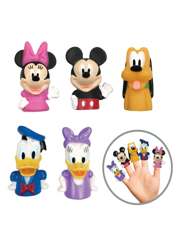 Disney Mickey Mouse & Friends Bath 5 Piece Finger Puppets, Unisex Bath Toy Finger Puppets for Toddlers