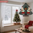 thumbnail image 4 of Stylized Metal Hanging Christmas Tree Wind Spinner - Frosty Snowflake Design with Reindeer & Snowmen - Perfect for Garden Decor, 4 of 7
