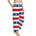 thumbnail image 2 of Balery American Patriotic Stars And Stripes print Women's Pajama Pants,Ultra Lightweight Pjs,Lounge Pant-Large, 2 of 9