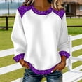 thumbnail image 4 of zbxnLI Oversized Sweatshirt for Women Knit Color Block Shirts Crew Neck Long Sleeve Shirt Casual Pullover Sweatshirt Tops, 4 of 5