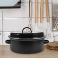thumbnail image 2 of Shisuyan Covered Roasting Pan With Lid Black Iron Roasting Pot For Daily Use In Kitchen 1 Set 10.6X9.4X6.9in, 2 of 9