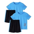 thumbnail image 1 of Odeerbi Conjunto Atlético de Malla de Niños de 2 Paquetes 5-14 Años, Ropa Deportiva de Tira Reflectante Seca Rápida de 2 Piezas Camiseta Shorts Outfits, 1 of 8